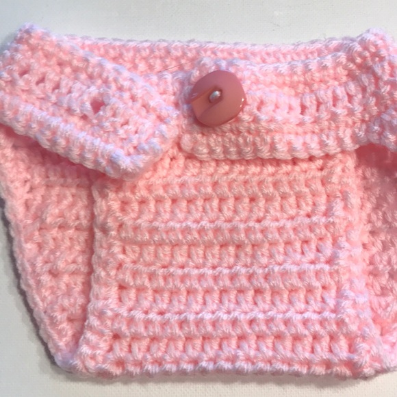 Blue Diaper Cover and Beanie - Picture 4 of 4